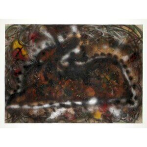 Vtg 1980's Art Michael Luchs Paint And Tape On Paper Detroit Mi Cass Corridor